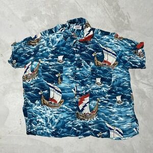 Vintage 1950s Penney's Hawaiian Aloha Camp Shirt Made in Japan SZ XL 1950s AOP